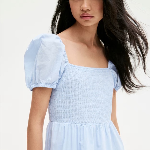 H&M PUFF-SLEEVED COTTON DRESS - Picture 3 of 7